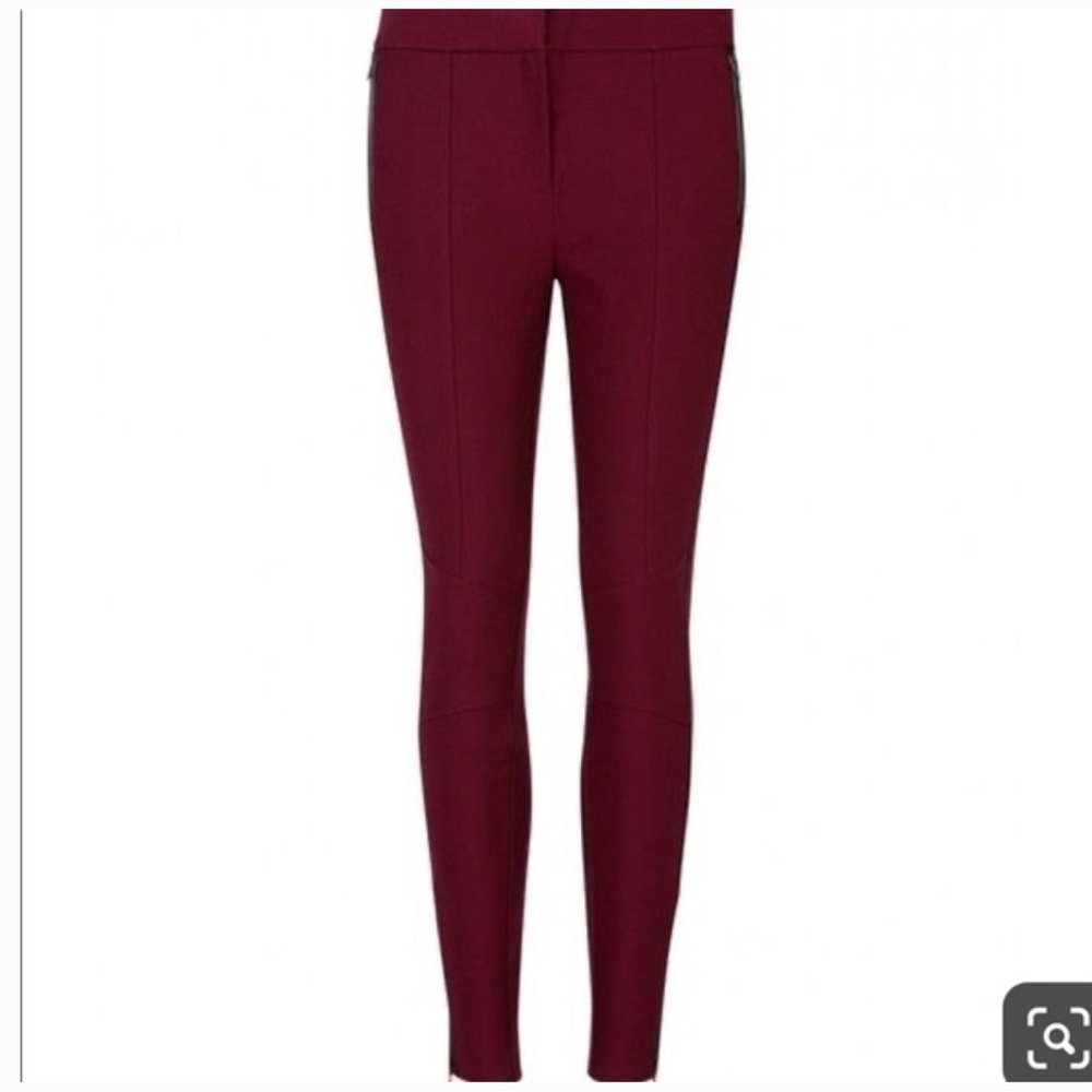 Ted Baker London Oxford Ceeke Contrast Trim Leggings Maroon Red Size 1 Us 4 E